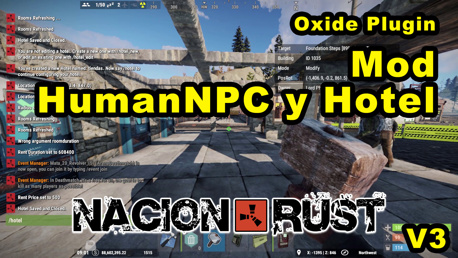 Tiendas y renta de expendedoras | Mods HumanNPC, GUI Shop y Hotel